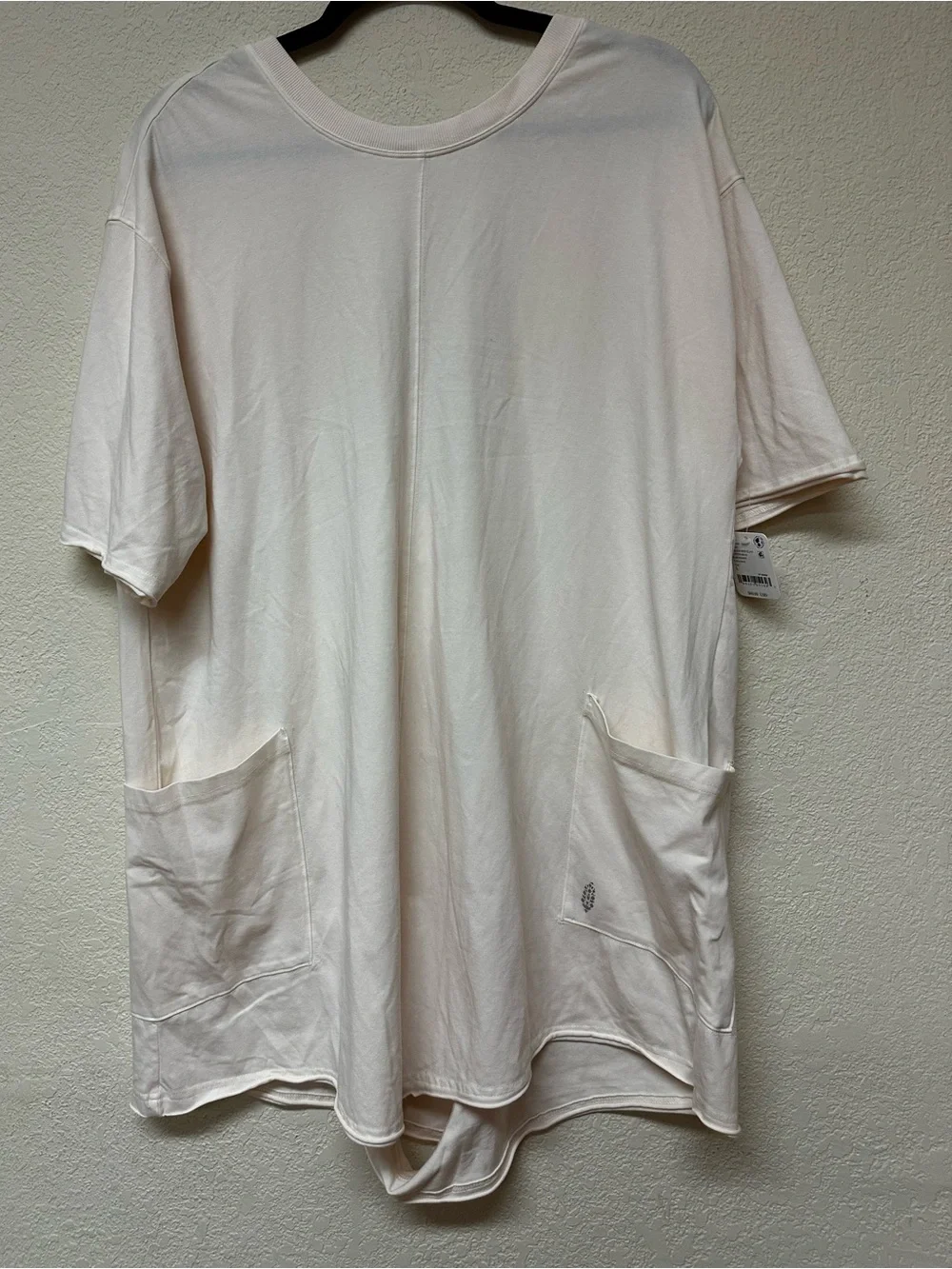 Free People Movement NWT Hot Shot Tee Romper In Bleached Clay Cream L